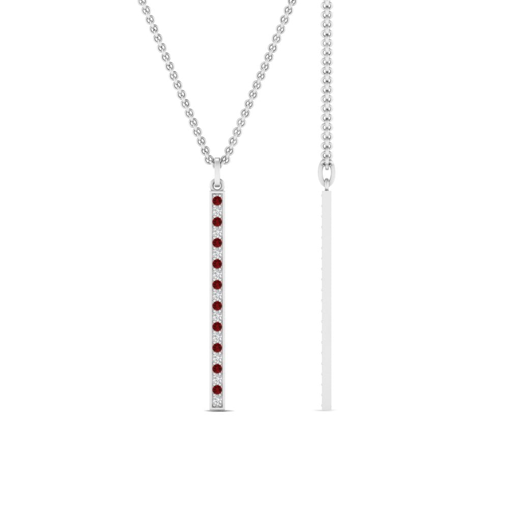 fancy-pave-straight-bar-diamond-necklace-pendant-with-ruby-in-FDPD8094-GRUDR-NL-WG