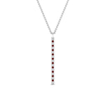 Load image into Gallery viewer, fancy-pave-straight-bar-diamond-necklace-pendant-with-ruby-in-FDPD8094-GRUDR-NL-WG
