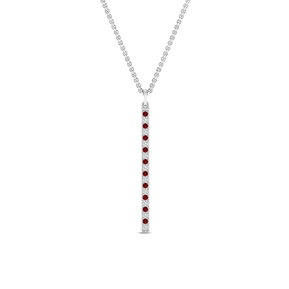 fancy-pave-straight-bar-diamond-necklace-pendant-with-ruby-in-FDPD8094-GRUDR-NL-WG