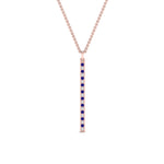Load image into Gallery viewer, fancy-pave-straight-bar-diamond-necklace-pendant-with-sapphire-in-FDPD8094-GSABL-NL-RG
