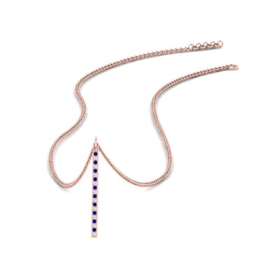 French Pave Straight Bar Necklace