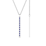 Load image into Gallery viewer, fancy-pave-straight-bar-diamond-necklace-pendant-with-sapphire-in-FDPD8094-GSABL-NL-WG
