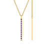 Load image into Gallery viewer, fancy-pave-straight-bar-diamond-necklace-pendant-with-sapphire-in-FDPD8094-GSABL-NL-YG