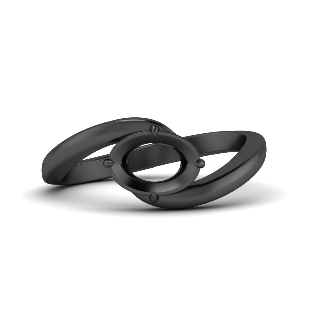 East West Swirl Semi Mount Ring