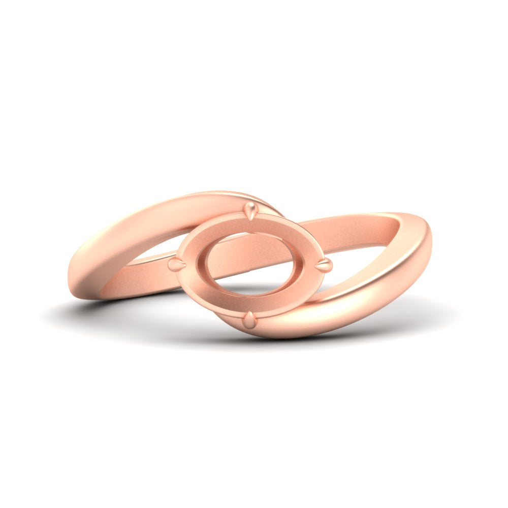 East West Swirl Semi Mount Ring