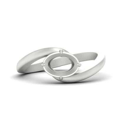 East West Swirl Semi Mount Ring