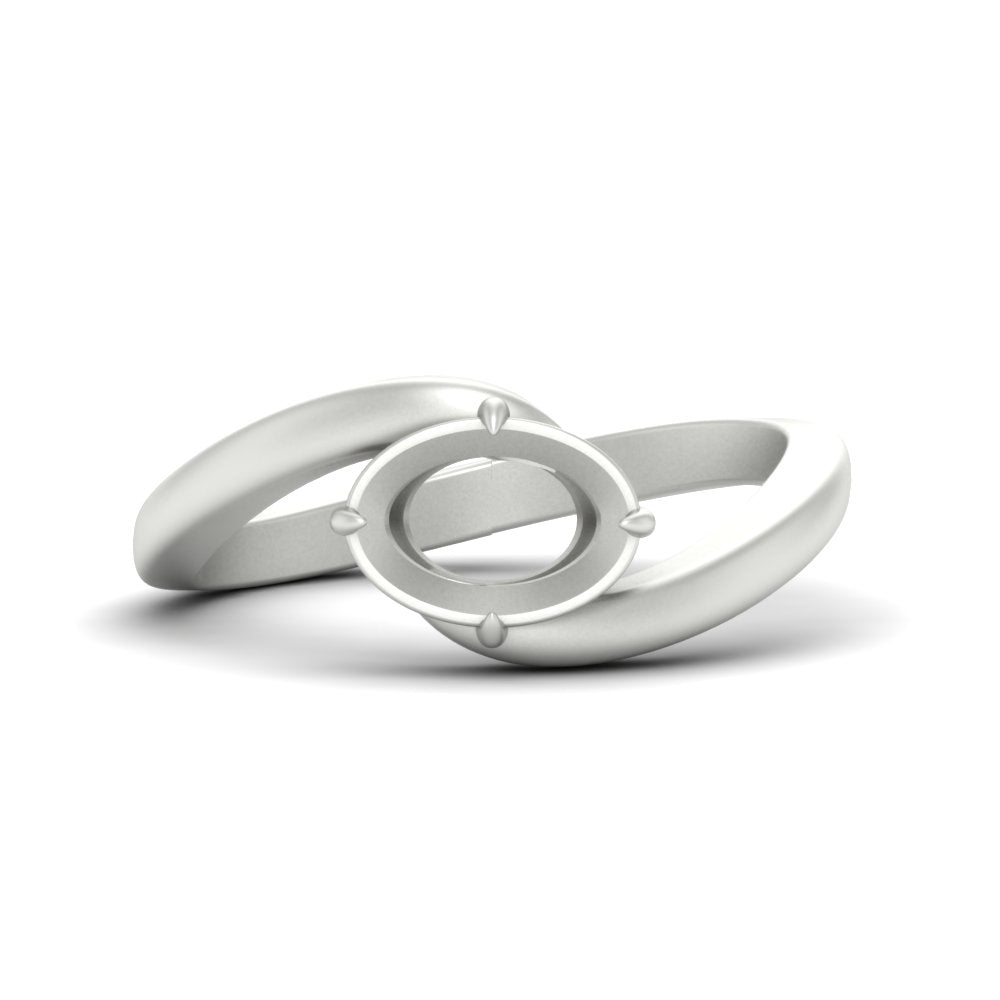 East West Swirl Semi Mount Ring