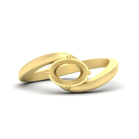 East West Swirl Semi Mount Ring