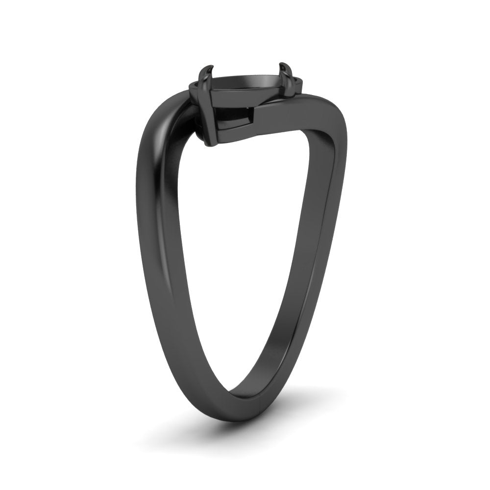 East West Swirl Semi Mount Ring