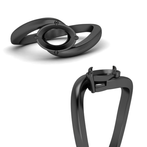 East West Swirl Semi Mount Ring