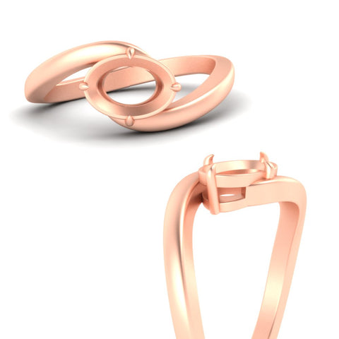 East West Swirl Semi Mount Ring