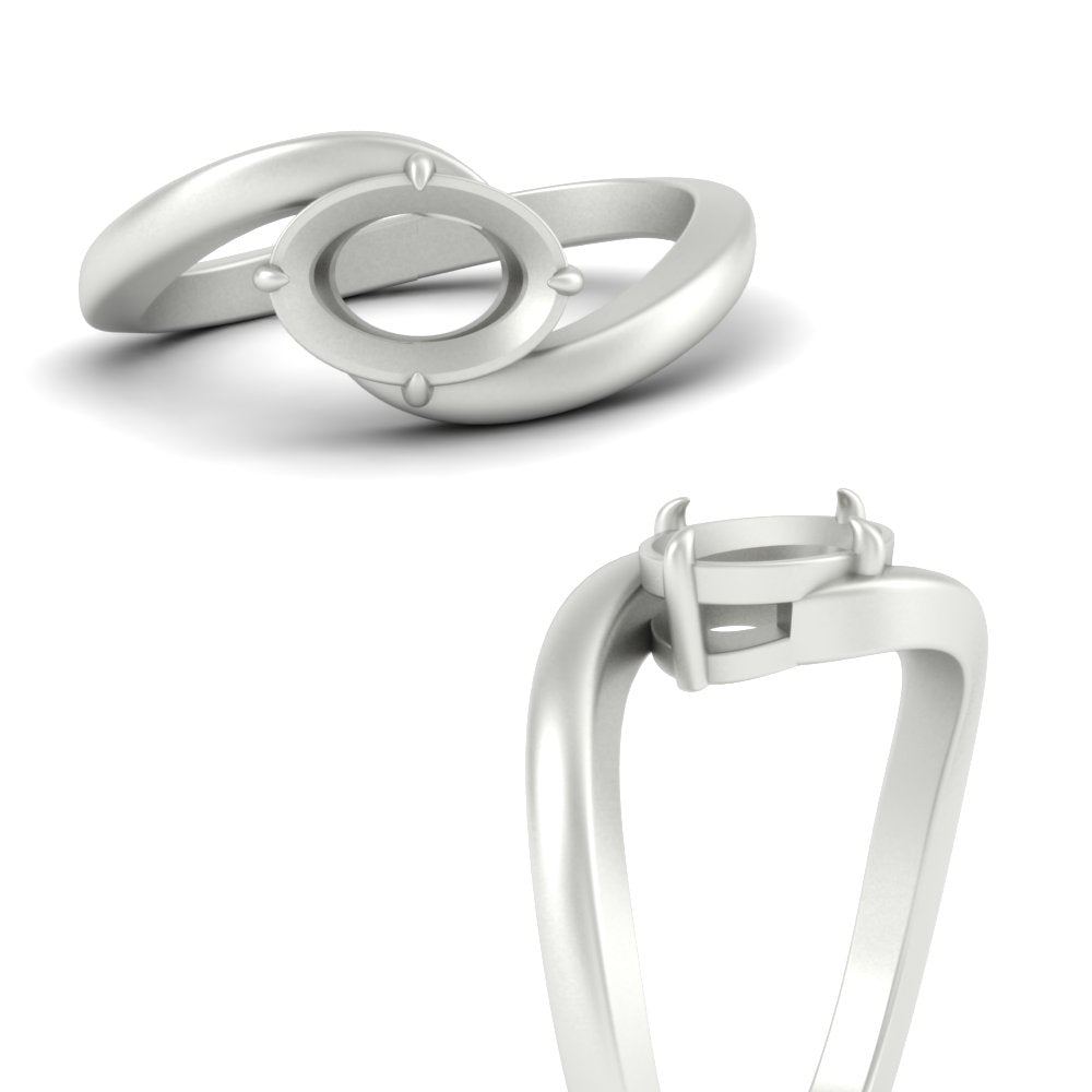 East West Swirl Semi Mount Ring