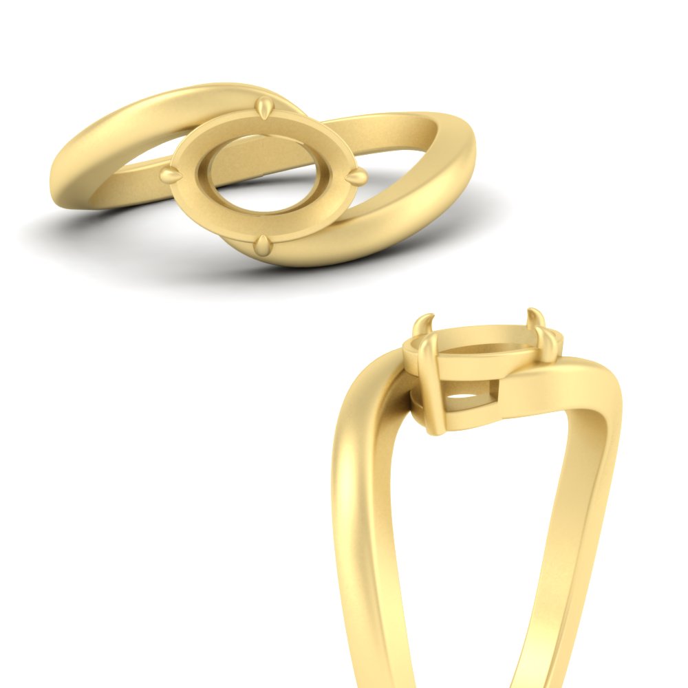 East West Swirl Semi Mount Ring