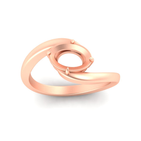 East West Swirl Semi Mount Ring