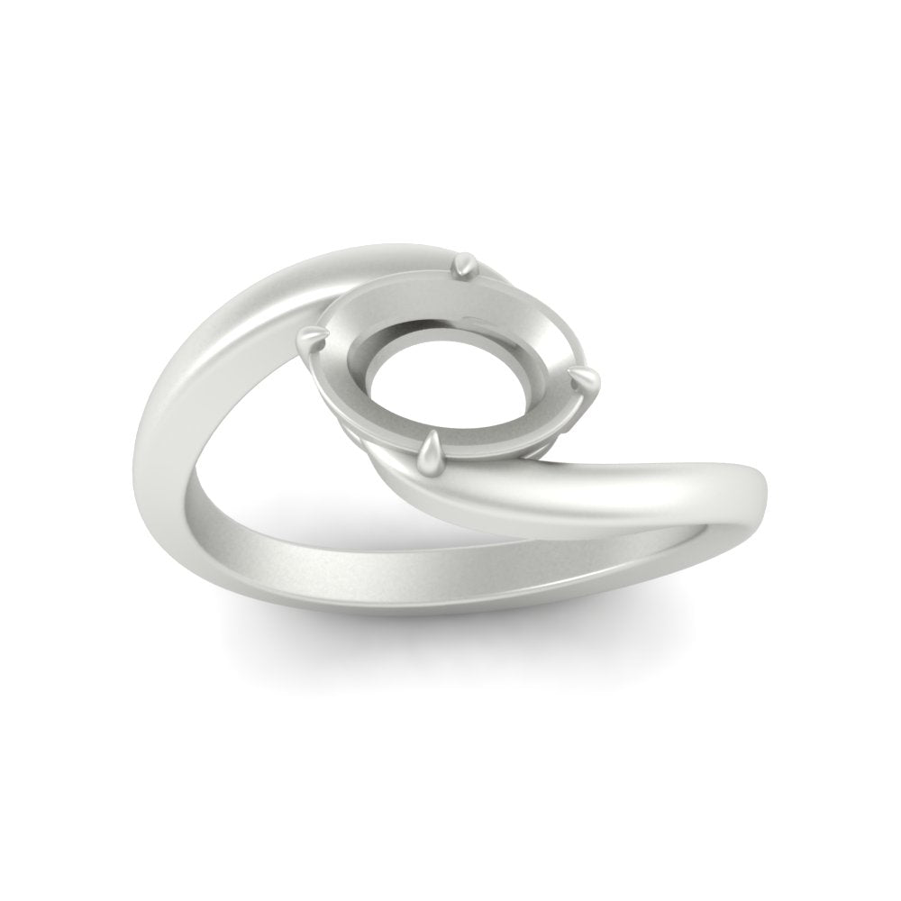 East West Swirl Semi Mount Ring