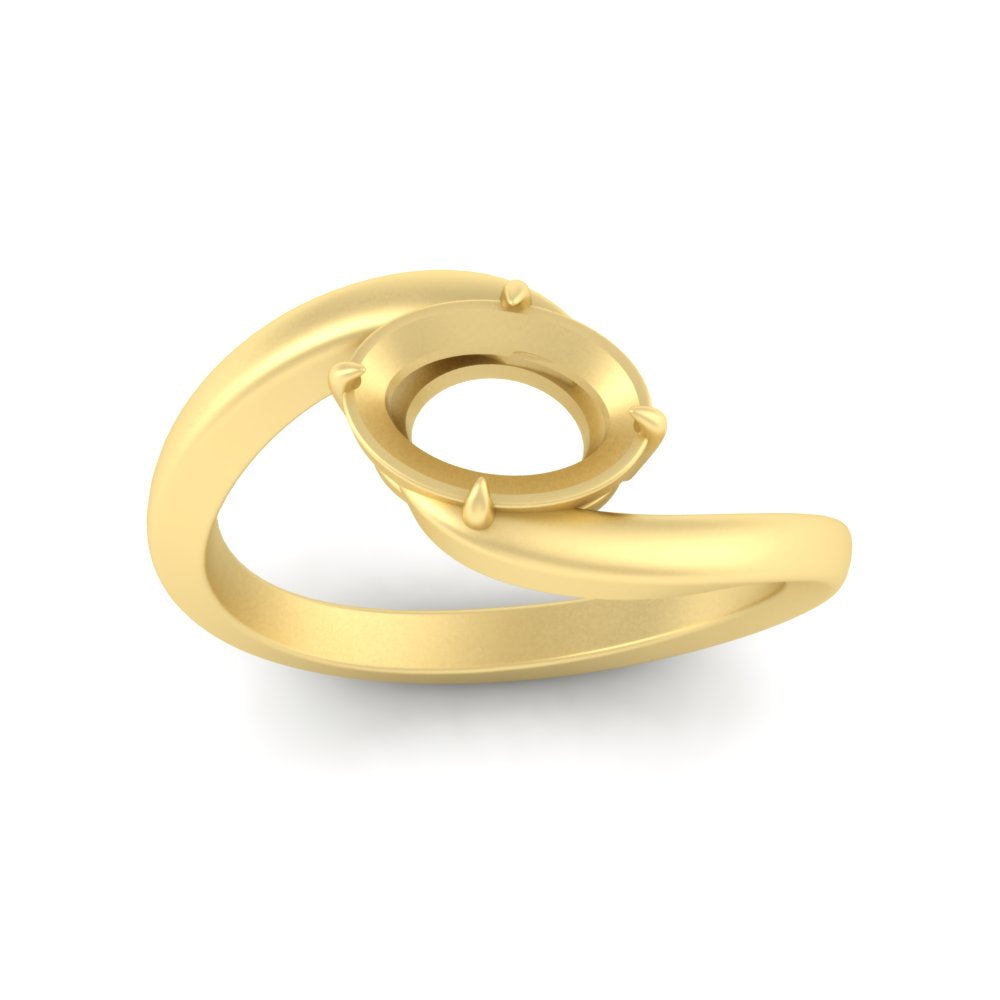 East West Swirl Semi Mount Ring