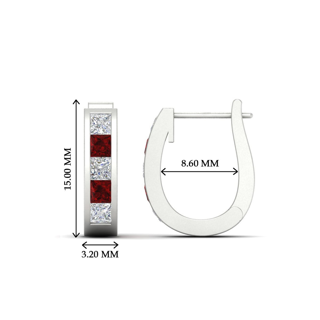 Channel Set Huggie Hoop Earring