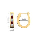 Load image into Gallery viewer, Channel Set Huggie Hoop Earring
