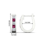 Load image into Gallery viewer, Channel Set Huggie Hoop Earring
