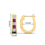 Load image into Gallery viewer, Channel Set Huggie Hoop Earring
