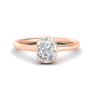 Flush Collet Cushion Cut Solitaire Engagement Ring