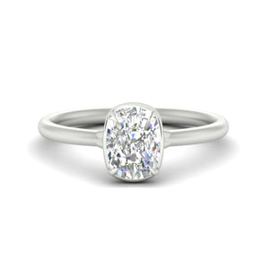 Flush Collet Cushion Cut Solitaire Engagement Ring