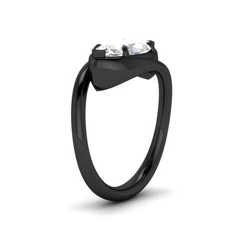 Bypass Twist Marquise Cut Diamond Solitaire Rings