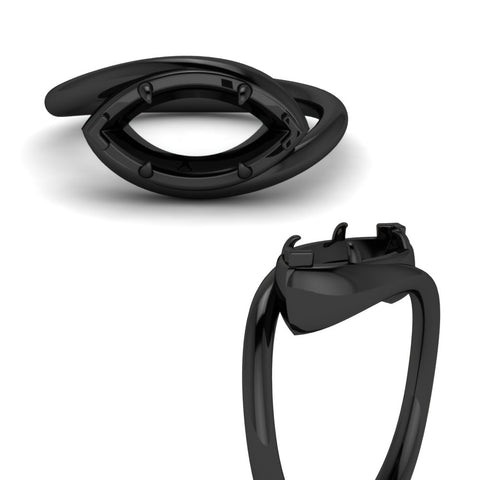 Bypass Twist Semi Mount Solitaire Engagement Ring