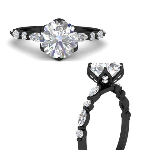 Tulip Setting Round Diamond Engagement Ring
