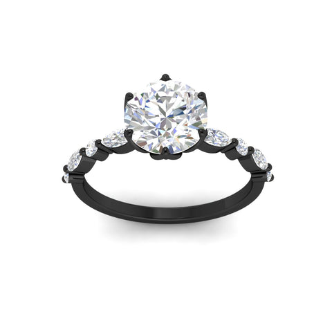 Tulip Setting Round Diamond Engagement Ring
