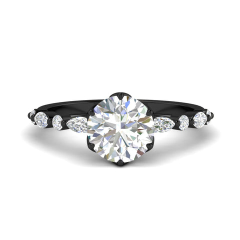 Tulip Setting Round Diamond Engagement Ring