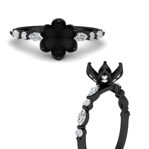 Tulip Setting Semi Mount Diamond Ring