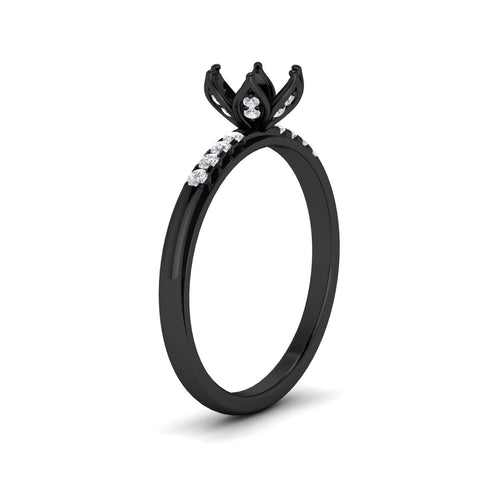 Tulip Head Semi Mount Diamond Engagement Ring