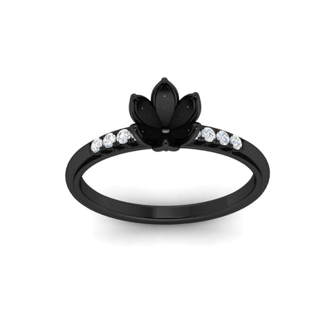 Tulip Head Semi Mount Diamond Engagement Ring