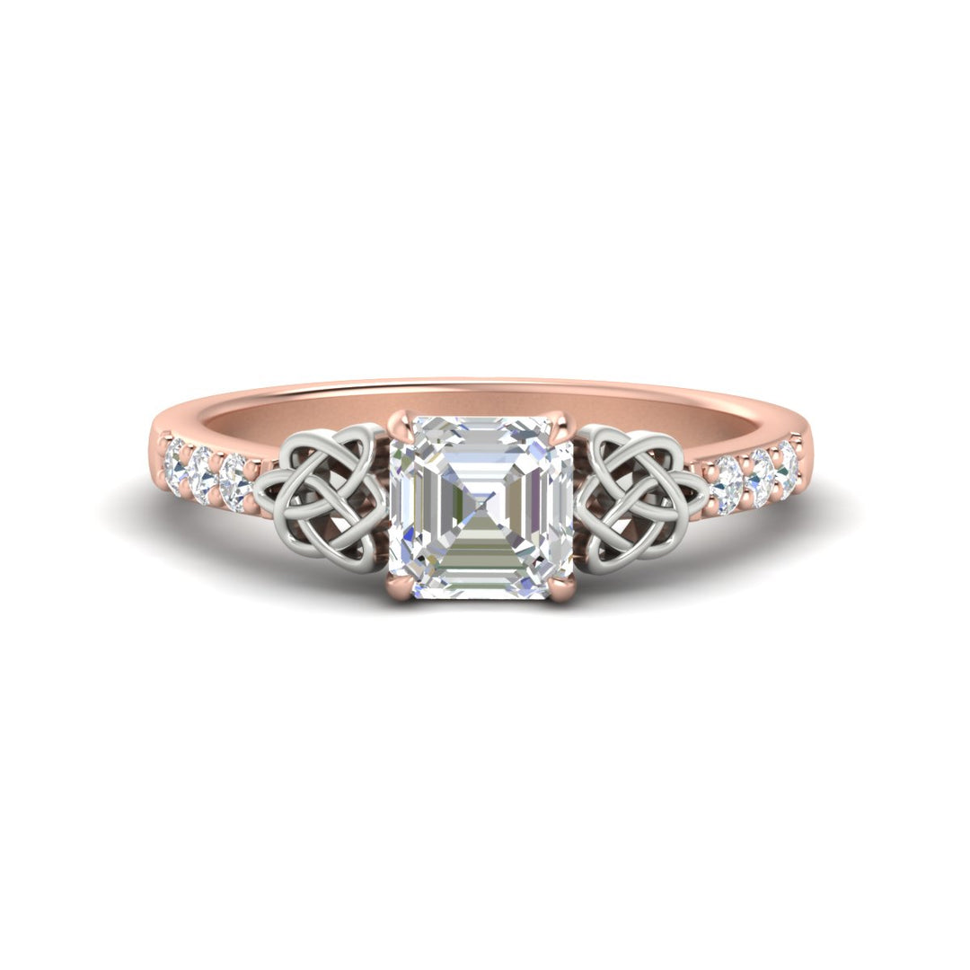 Three Stone Cushion Cut Twisted Vine Ring