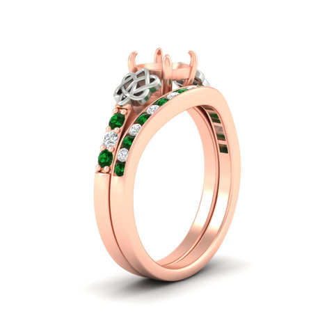 Celtic Semi Mount Channel Band Bridal Set