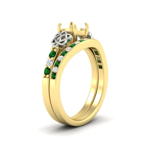 Celtic Semi Mount Channel Band Bridal Set