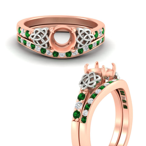 Celtic Semi Mount Channel Band Bridal Set