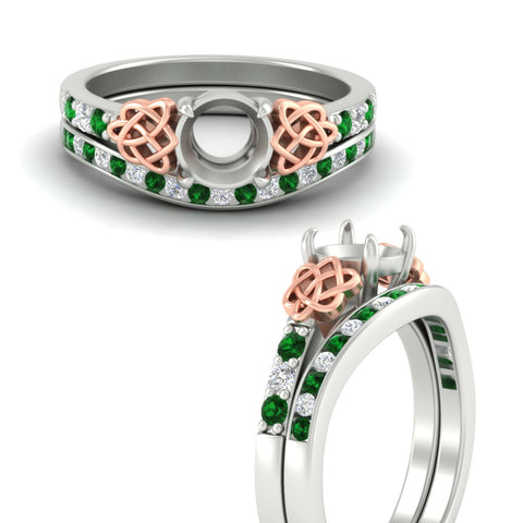 Celtic Semi Mount Channel Band Bridal Set