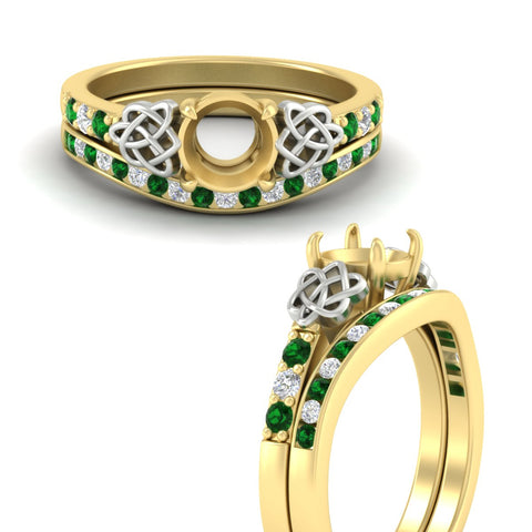 Celtic Semi Mount Channel Band Bridal Set