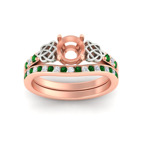 Celtic Semi Mount Channel Band Bridal Set