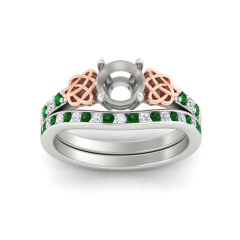 Celtic Semi Mount Channel Band Bridal Set