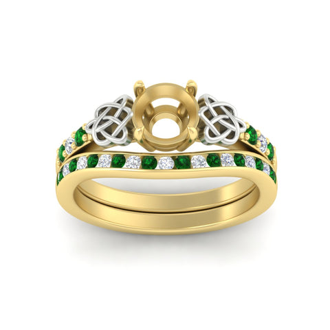 Celtic Semi Mount Channel Band Bridal Set