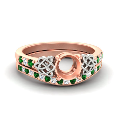 Celtic Semi Mount Channel Band Bridal Set