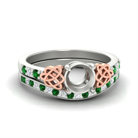 Celtic Semi Mount Channel Band Bridal Set