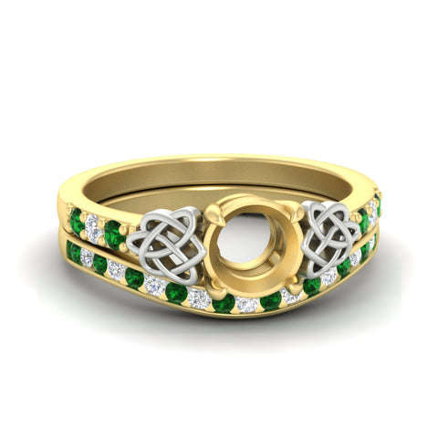 Celtic Semi Mount Channel Band Bridal Set