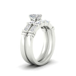Load image into Gallery viewer, Princess Cut Channel Bar Diamond Bridal Set
