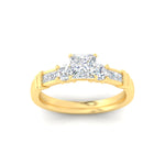 Load image into Gallery viewer, Princess Cut Channel Bar Set Diamond Ring