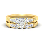 Load image into Gallery viewer, Lab Grown Princess Cut Channel Bar Wedding Ring Set