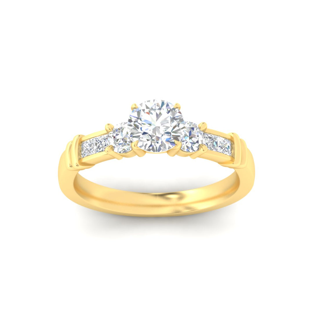 Channel Bar Set Diamond Engagement Ring
